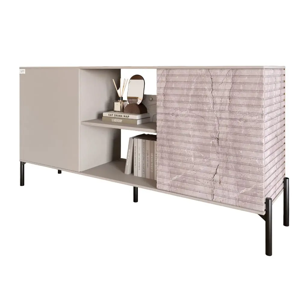 Комод відкритий на чорних металевих ніжках LION Грей Кашемір/Камінь (LION-042798) - 2