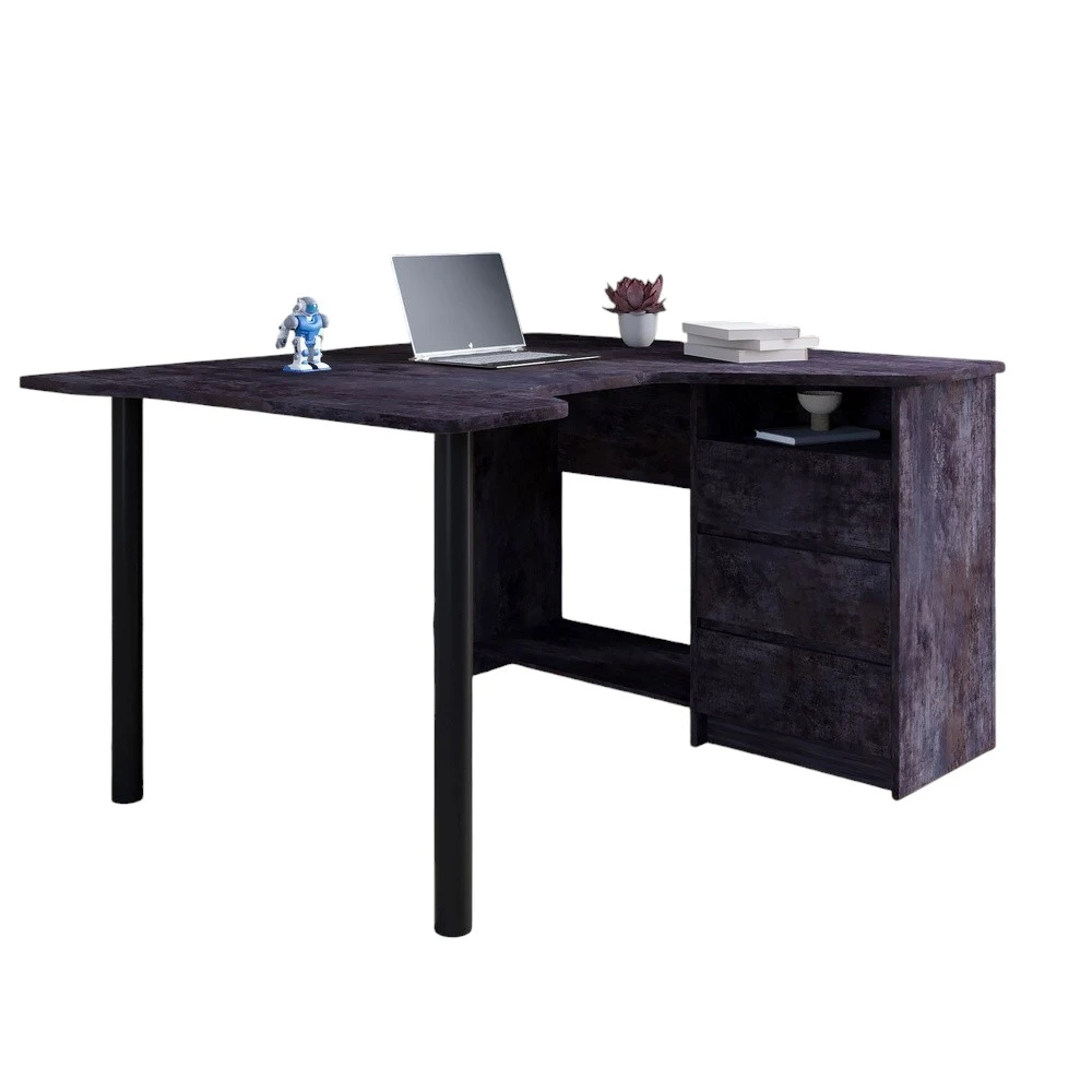 Геймерський комп'ютерний стіл LION Буст кутовий з шухлядами Бетон темний (LION-041451) - 2