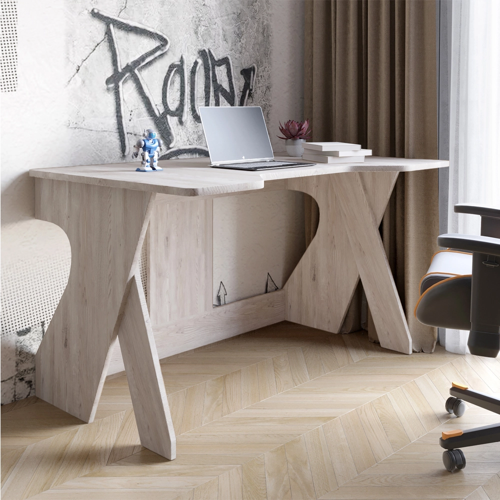 Стіл геймерський LION Крід для комп'ютера та ноутбука 130х80х74,5 Самоа Димчастий (LION-041727)