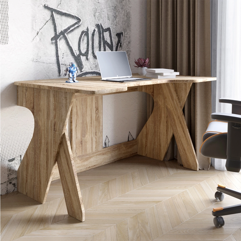 Стіл геймерський LION Крід для комп'ютера та ноутбука 130х80х74,5 Дуб Сонома трюфель (LION-041722)