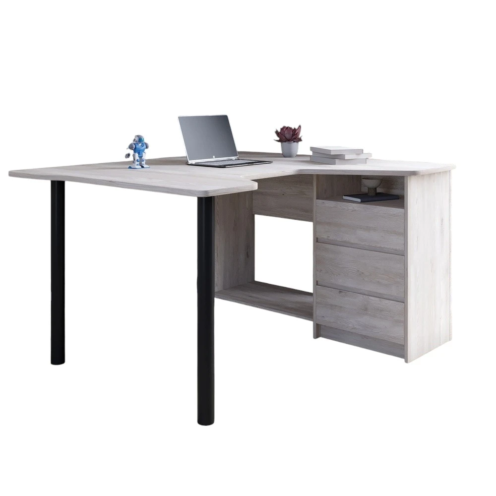 Геймерський комп'ютерний стіл LION Буст кутовий з шухлядами Самоа Димчастий (LION-041461) - 2