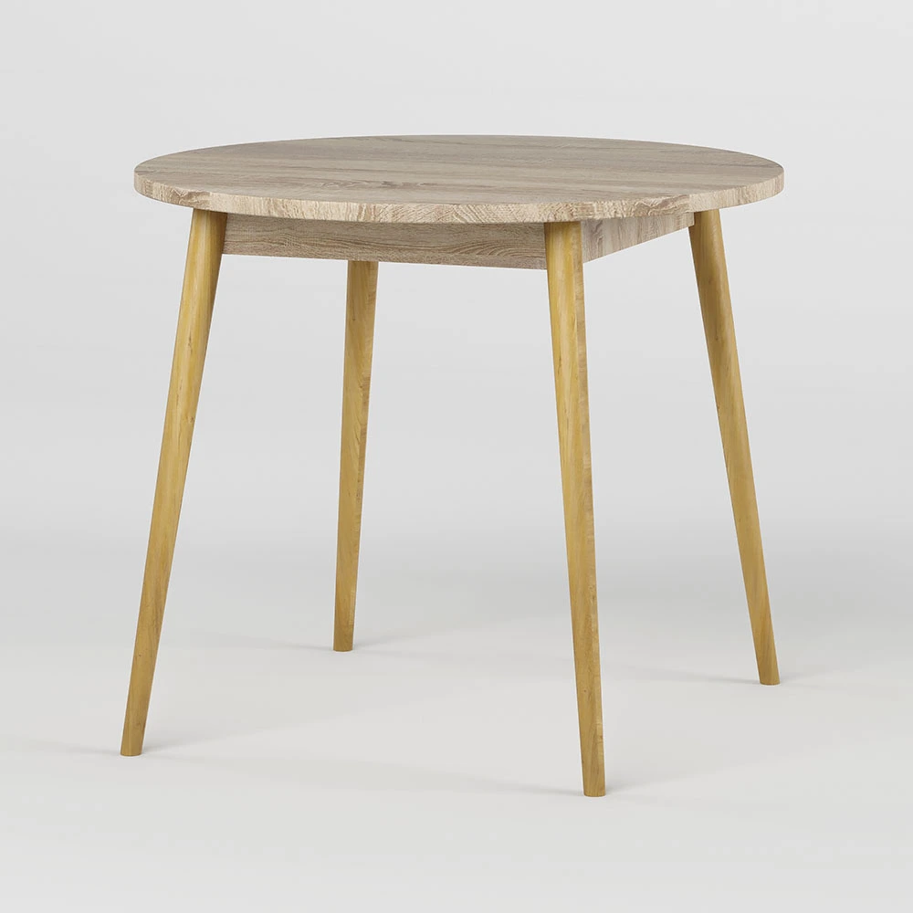 Обідній стіл круглий LION Маямі-1 дерев'яні ніжки Дуб Сонома (LION-041153) - 2