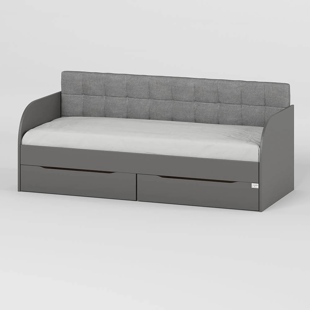 Дитяче односпальне ліжко LION Л-7 з шухлядами та ламелями Лілі-95 80x190 см Антрацит (LION-044225) - 2