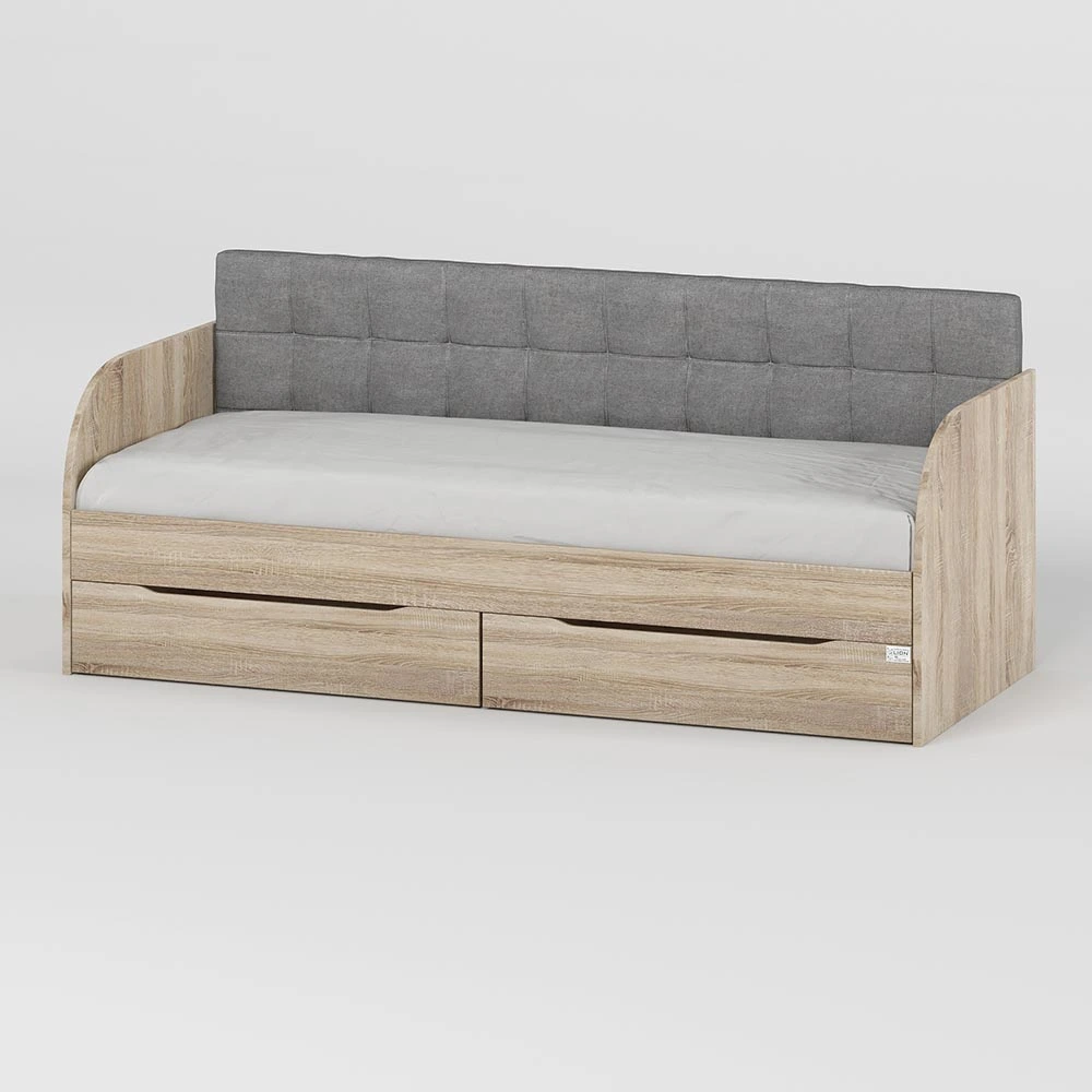 Дитяче односпальне ліжко LION Л-7 з шухлядами та ламелями Лілі-95 80x190 см Дуб сонома (LION-044233) - 2