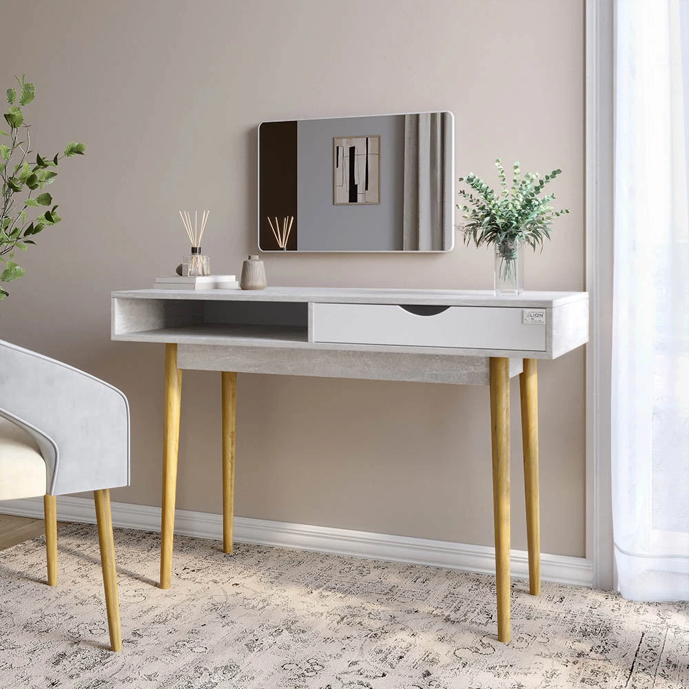 Письмовий стіл LION Сканді-1 Німфея Альба/Бетон (LION-041188)