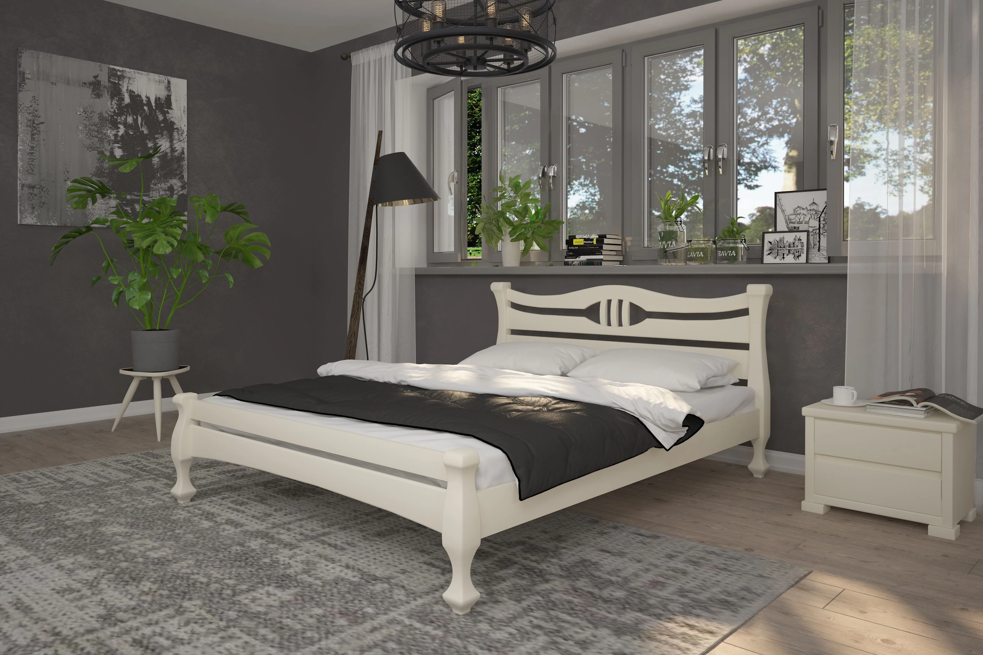 Двоспальне ліжко Mebigrand Даллас Білий (RAL9003) 140х190 см (DMBG-1762) - 2