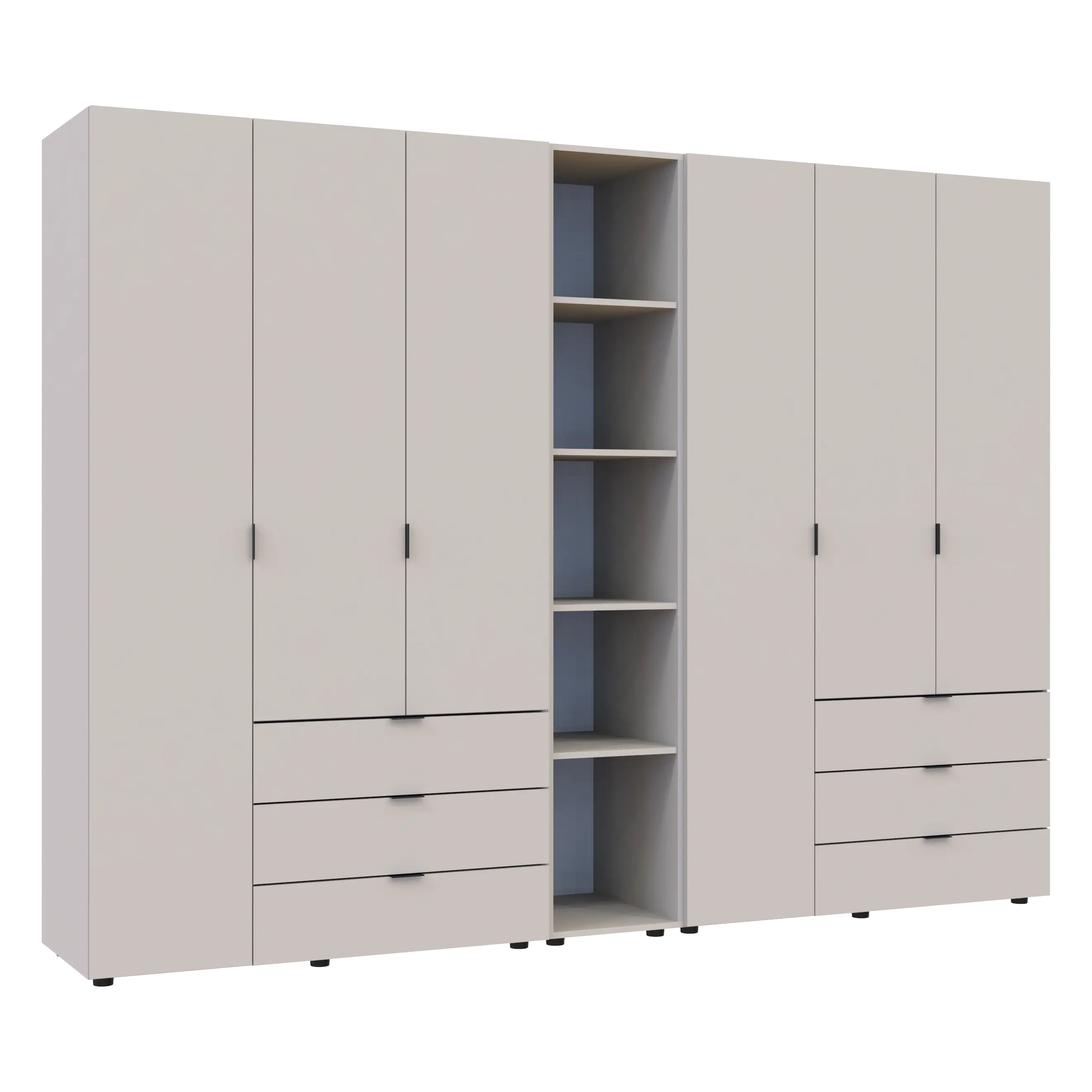 Комплект шаф для одягу Doros Гелар (3 шт.) 270,6х49,5х203,4 см Кашемір (DRS-011252) - 2