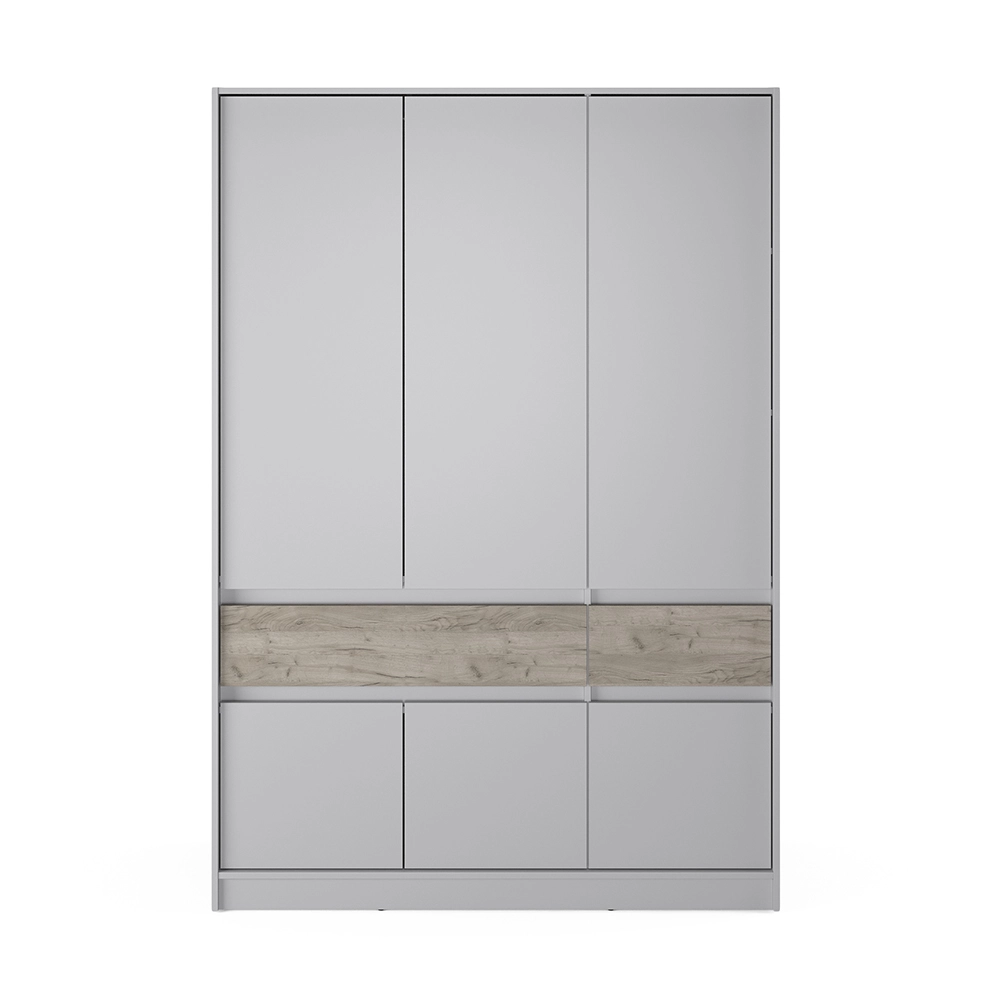 Шафа розпашна для одягу з висувними шухлядами (полиці - штанга) Эверест Стайл-1400 140х53х203 см Каш - 2