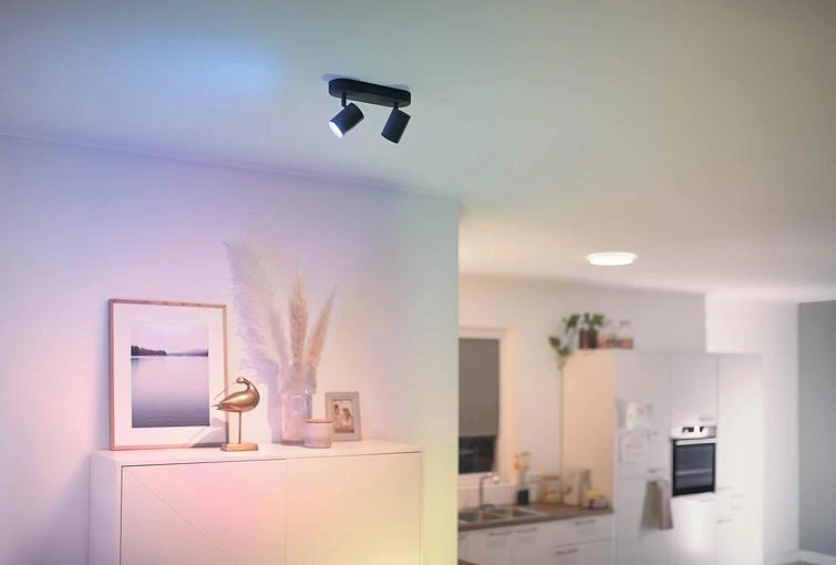 Світильник точковий накладний розумний WiZ IMAGEO Spots, 2х5W, 2200-6500K, RGB, Wi-Fi, чорний - 2