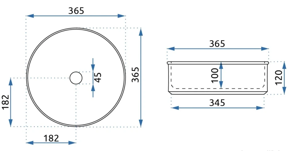 умивальник Rea Charlotte 36,5x36,5 white (REA-U6960)