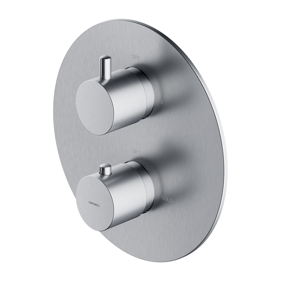 змішувач для ванни та душу прихованого монтажу з термостатом Omnires Y nickel (Y1236RONI)
