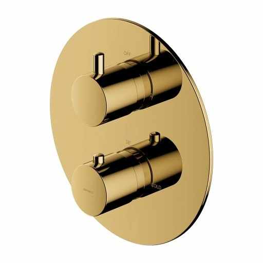 змішувач для ванни і душу прихованого монтажу з термостатом Omnires Y gold (Y1236ROGL)