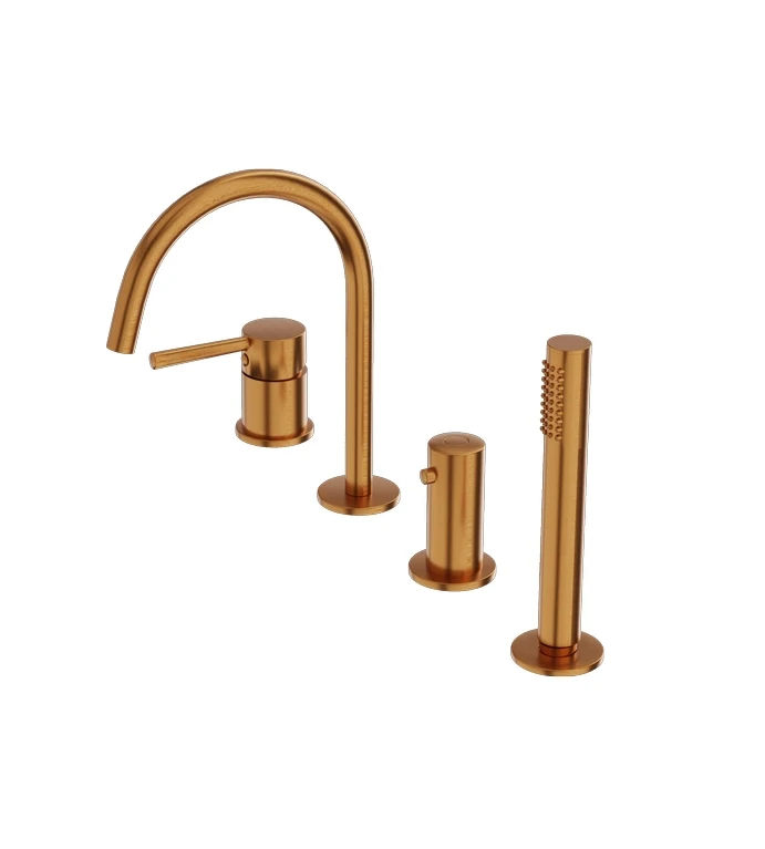 змішувач для ванни Lavita Orion на 4 отвори, brushed copper (5900378357346)
