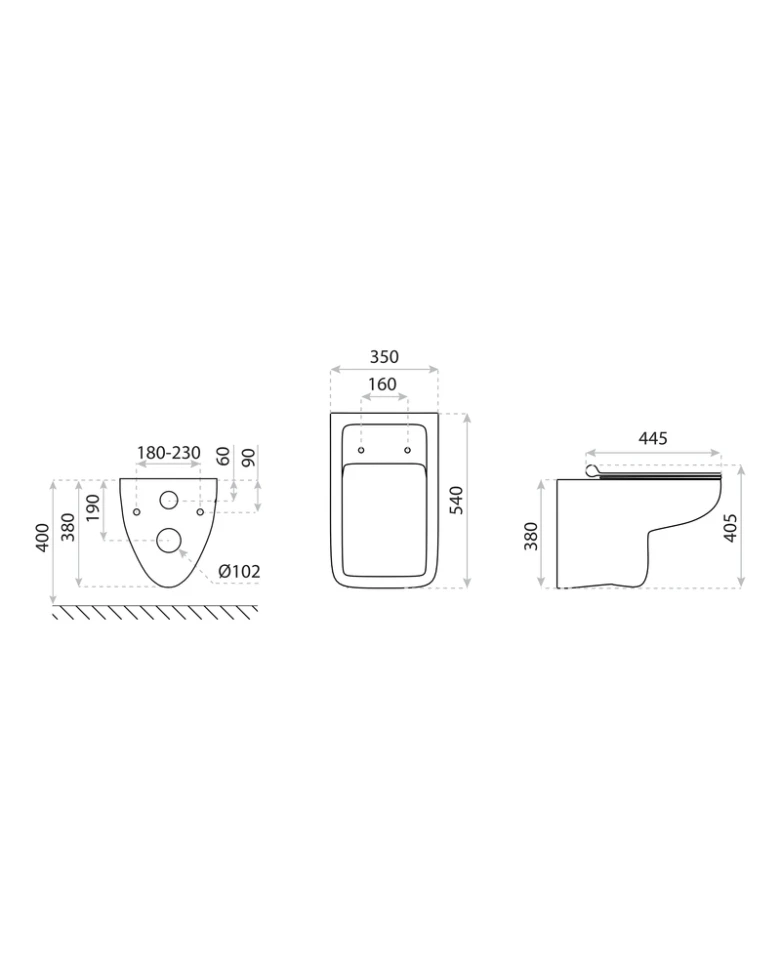 унітаз Lavita Capri slim підвісний, сидіння дюропласт, без обідка, білий (5900378310587) - 2