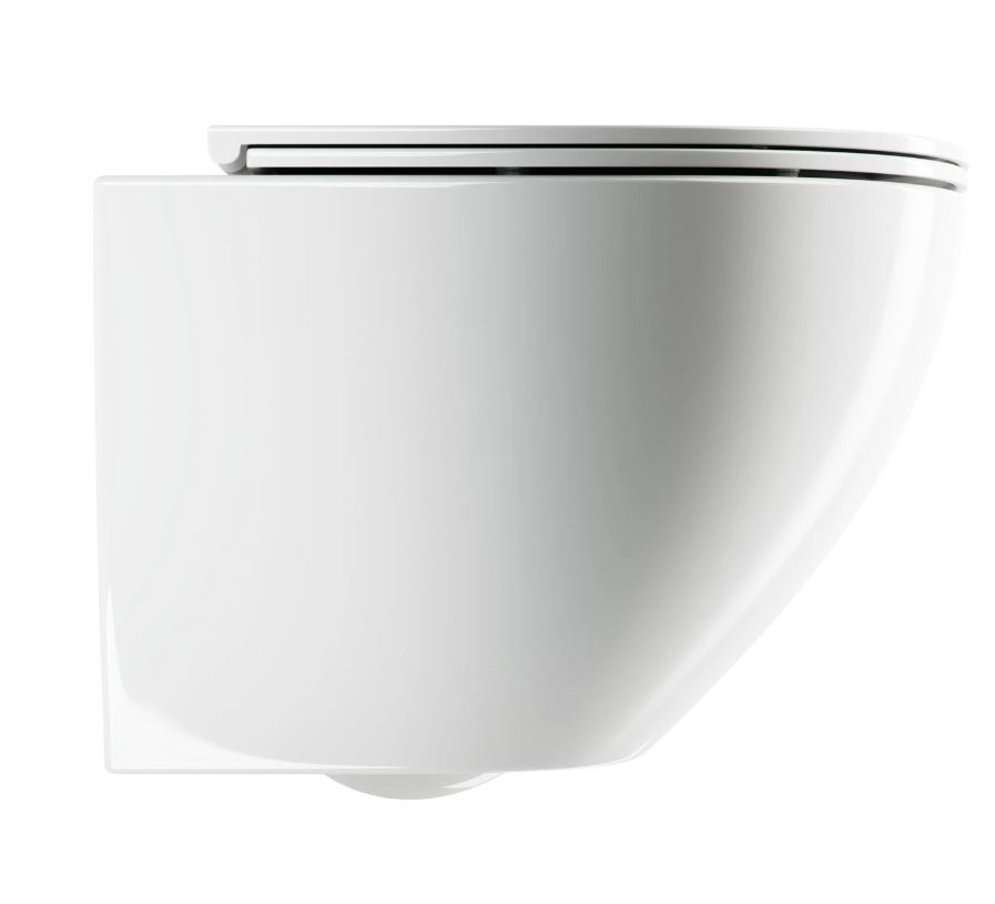 Унітаз Omnires Ottawa 54x37 rimless підвісний, без обідка, сидіння дюропласт, змив торнадо, gloss wh - 2
