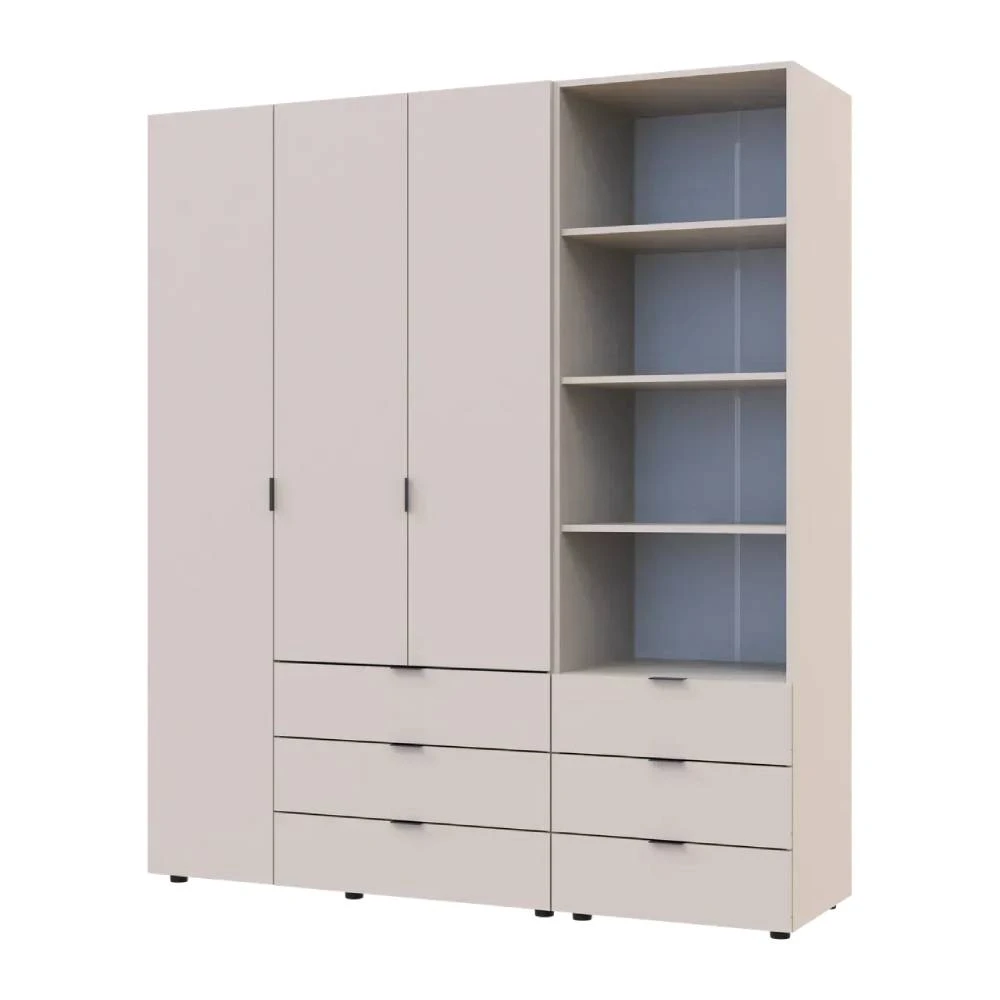 Шафа для одягу Doros Гелар Кашемір 3ДСП з пеналом 176.2х49.5х203.4 (DRS-011922) - 2