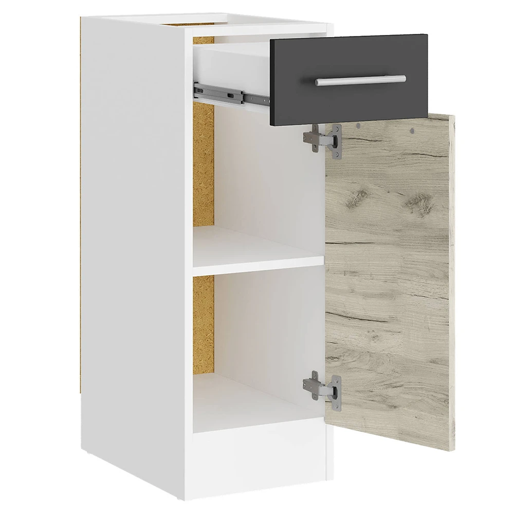 Кухонний модуль нижній з шухлядою Еверест Еко 300 дуб крафт білий/графіт/білий (без стільниці) 30х46 - 2