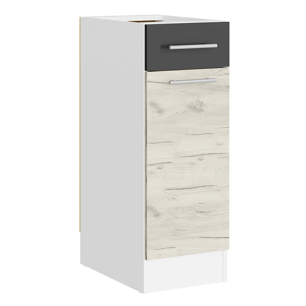 Кухонний модуль нижній з шухлядою Еверест Еко 300 дуб крафт білий/графіт/білий (без стільниці) 30х46