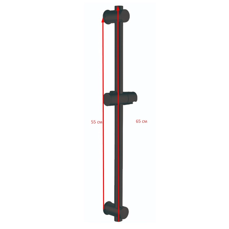 Стійка для душу Zerix BAR-SUS-001 Black з нерж.сталі SUS304 (ZX4939) - 2