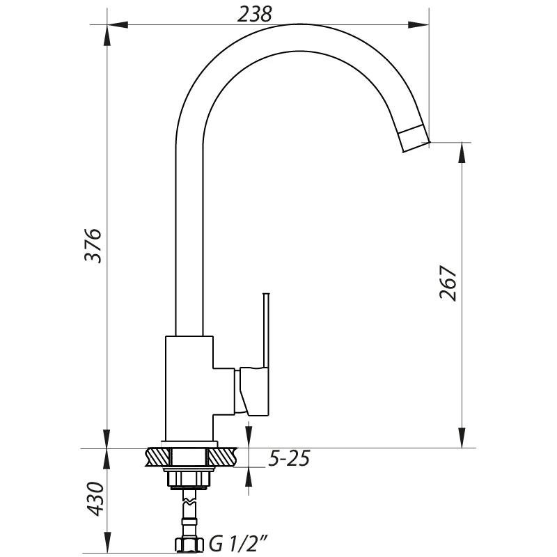 Змішувач для кухні Zerix LR74105W білий (LL1205) - 2