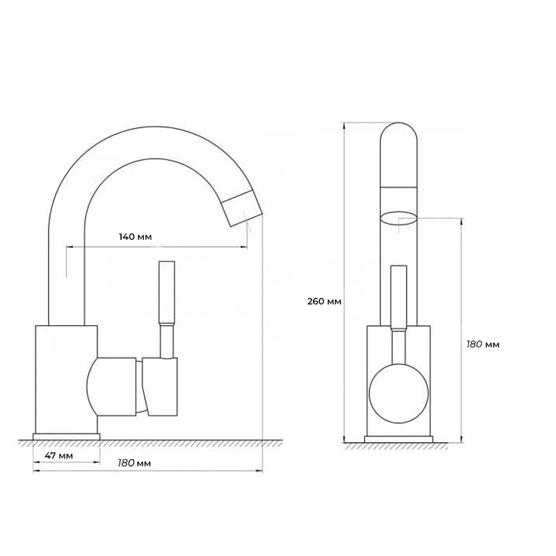 Змішувач для умивальника з нерж. стали SUS304 Zerix LUM-001 (ZX3123) - 2