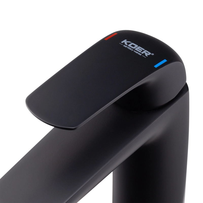 Змішувач для умивальника настільний одноважільний Koer 008 BLACK KR3471 - 2