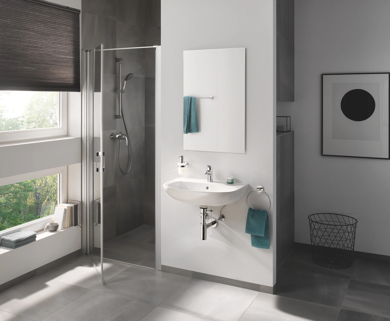 Тримач для рушника настінний латунний 231х210х58 мм глянцевий Grohe хромований