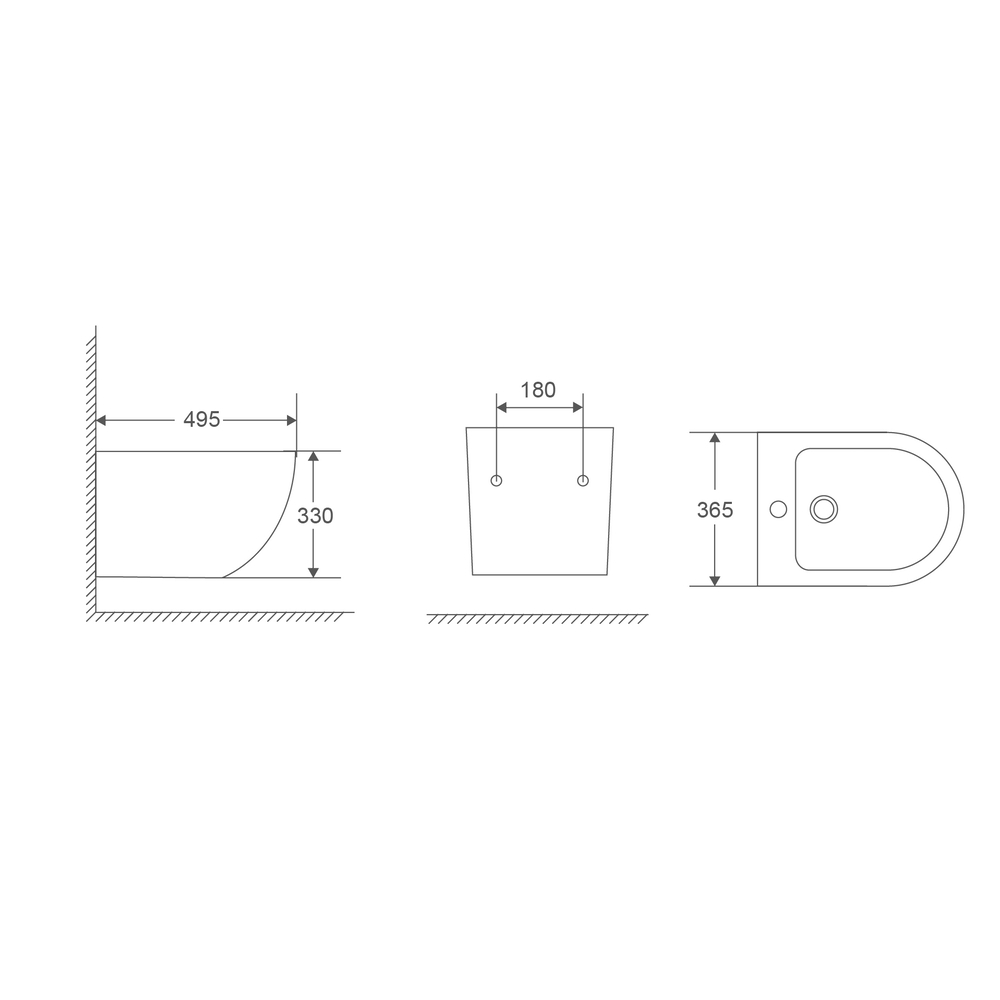 Біде підвісне Mixxus Premium Ellipse-0501 495x365x325mm (MP6469) - 2