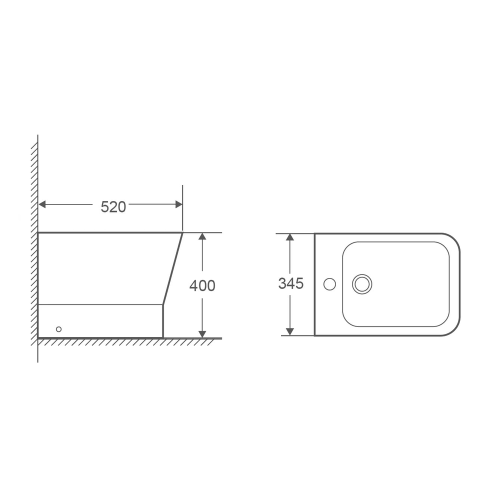 Біде підлогове Mixxus Premium STYLE-0601 520х345х395mm (MP6603) - 2
