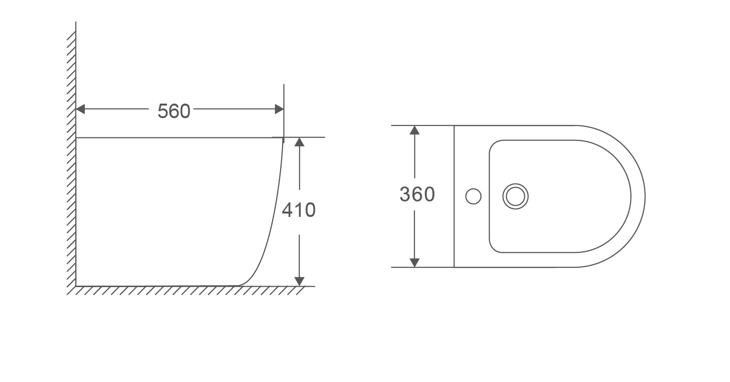 Біде підлогове Mixxus Premium ELLIPSE-0601 580х360х410mm (MP6594) - 2