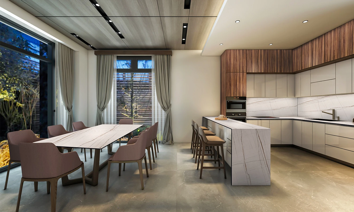 Плита LuxeForm L154 Compact 1827х749, 12 мм  коричневий двухсторонній Мармур Астурія - 2