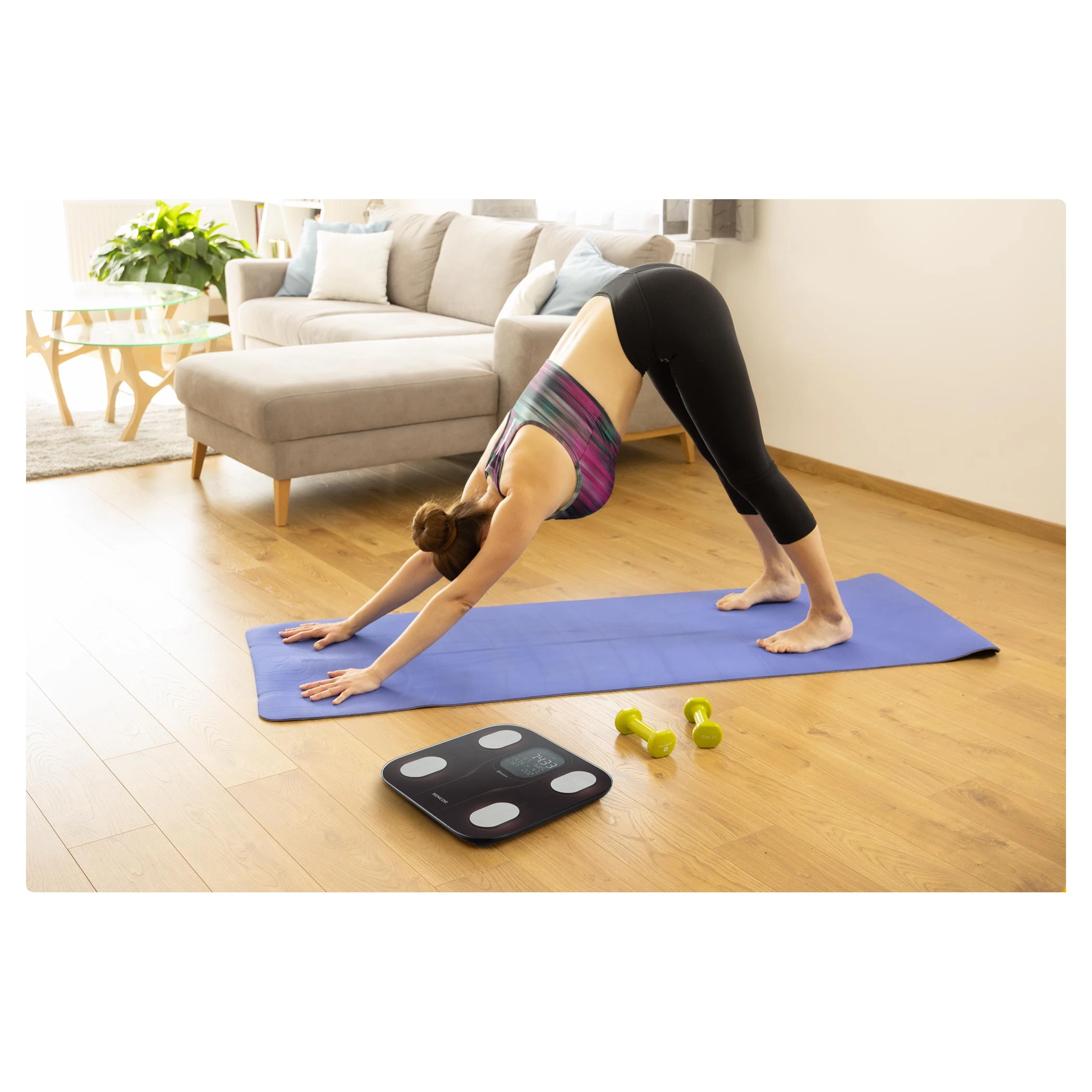 Ваги підлогові Sencor, 180кг, AAAx4, підкл. до смартфону, скло, чорний - 2