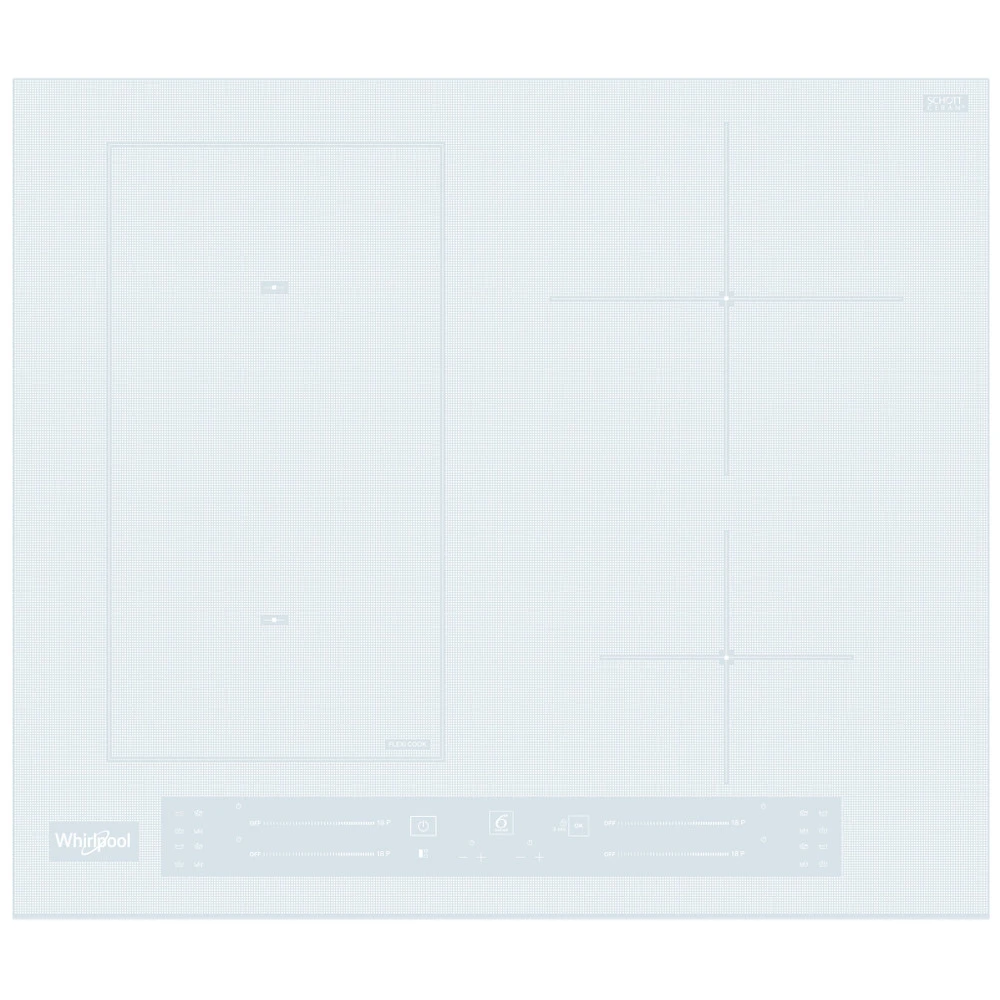 Варильна поверхня Whirlpool індукційна, 60см, розширена зона, білий