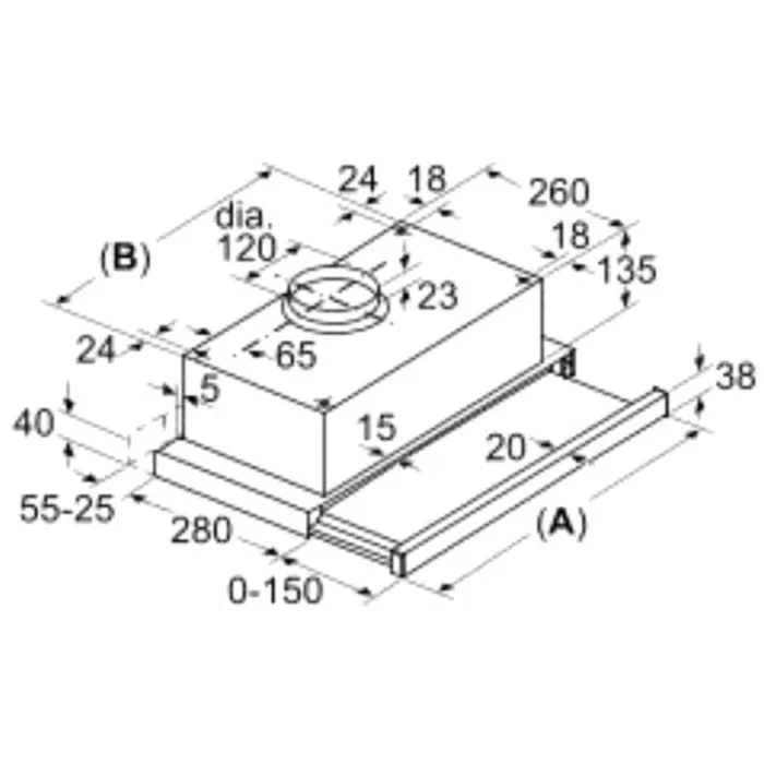 Витяжка Bosch телескопічна, 60см, 310м.куб/год, сірий - 2