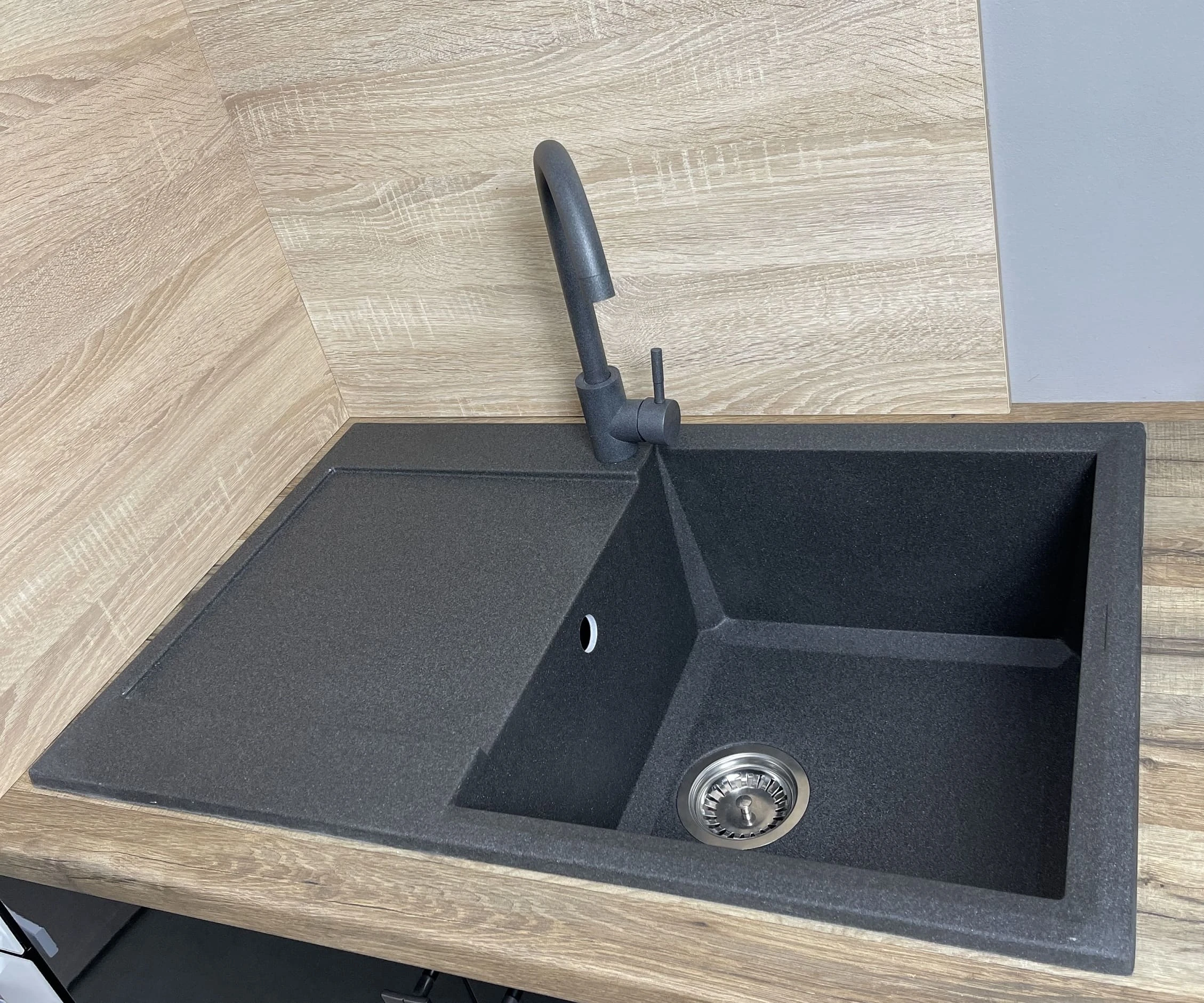 Набір кухонний Adamant Horizon, штучний камінь, прямокут., з крилом, 780х495х230мм, чаша - 1, врізна - 2