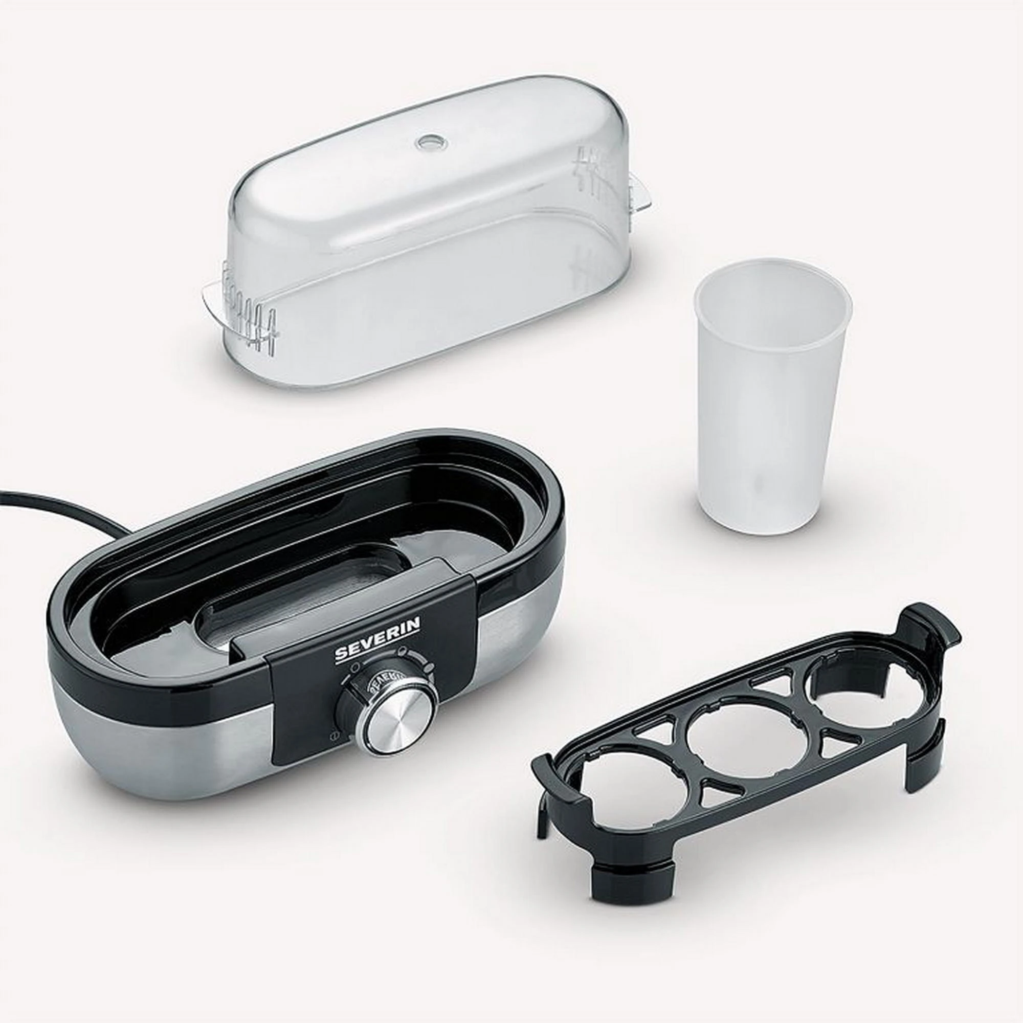 Яйцеварка Severin 270Вт, механічне керування, на 3 яйця, звуков., сигнал, пластик, сіро-чорний - 2