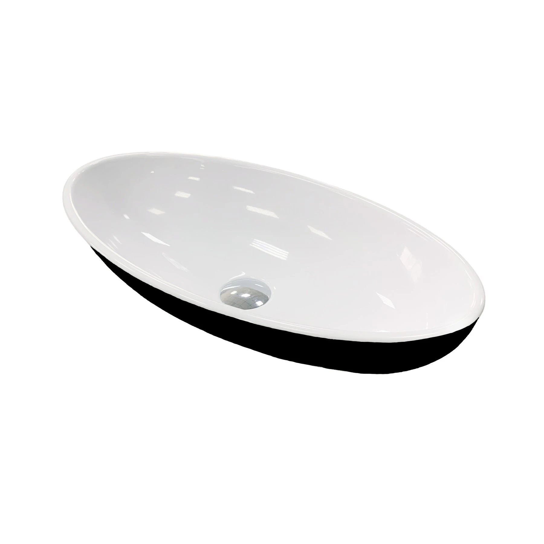 Раковина, умивальник Adamant ANDERE NEW, штучний камінь, овальна, без отвору для змішувача та перели