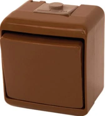 Вимикач ETI, 2-клавішний VHE-2-KR (коричневий, IP54)