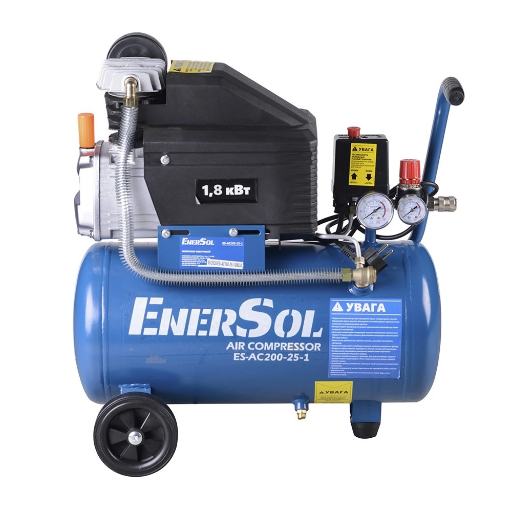 Компресор повітряний EnerSol ES-AC180-25-1 1.5кВт, 25л, 180л/хв, 8бар, 20кг - 2