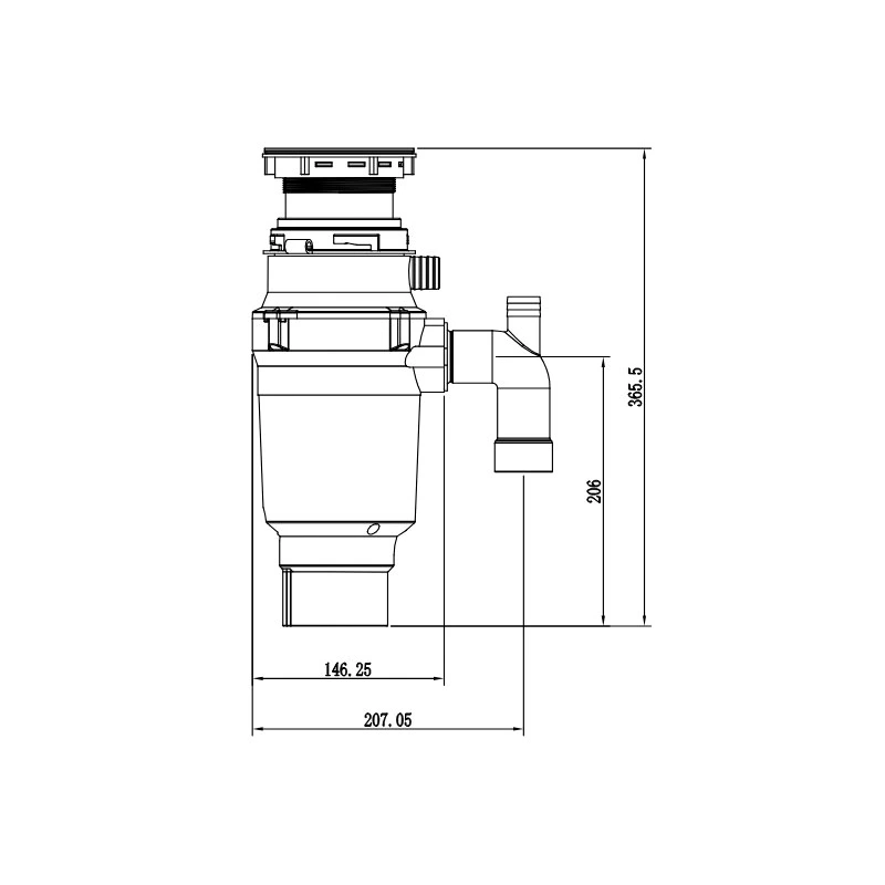 Подрібнювач харчових відходів Mixxus GD-01-0,5 (390Вт) (MX1568) - 2