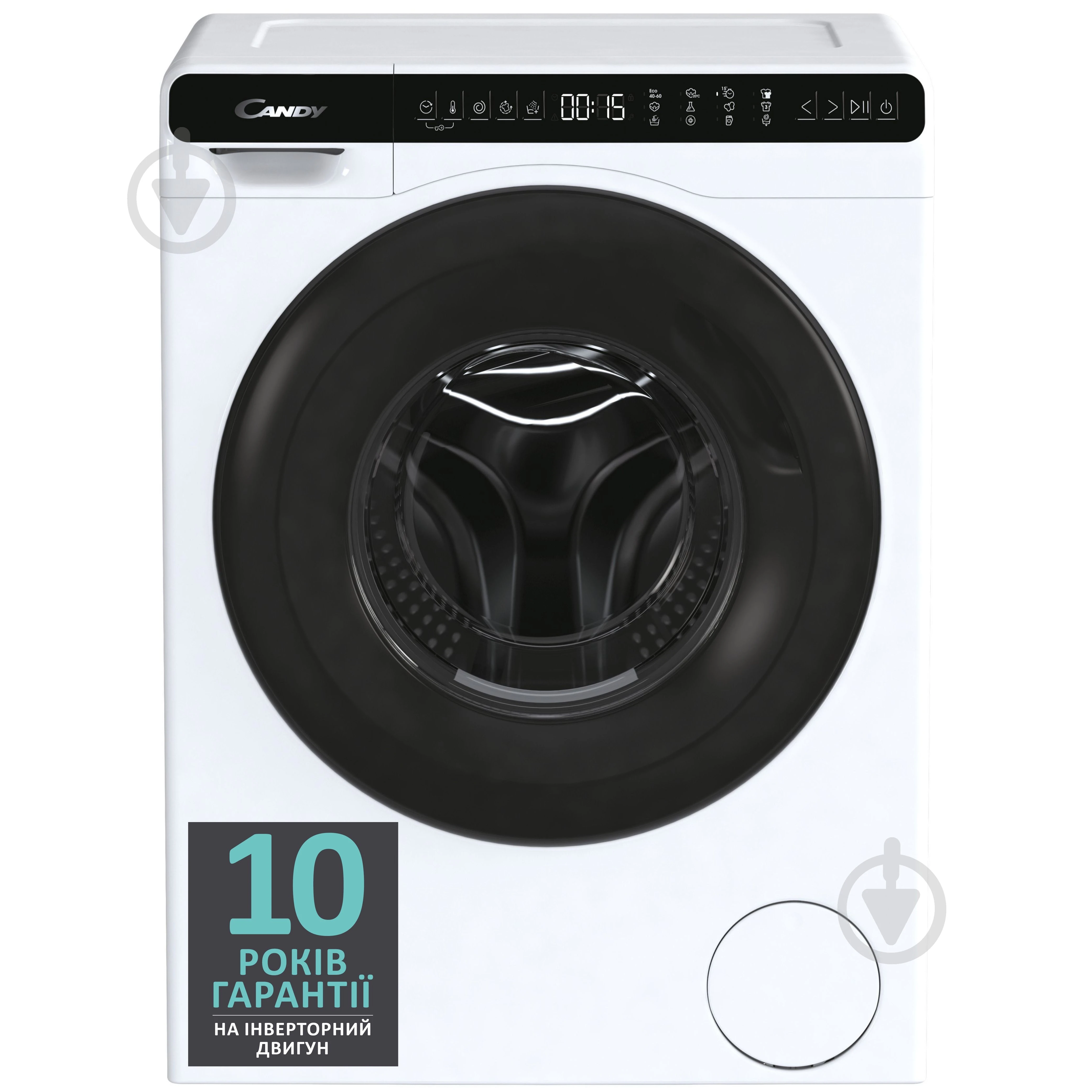 Пральна машина Candy фронтальна, 5кг, 1200, A, 42см, дисплей, інвертор, люк чорний, висота 70см, біл