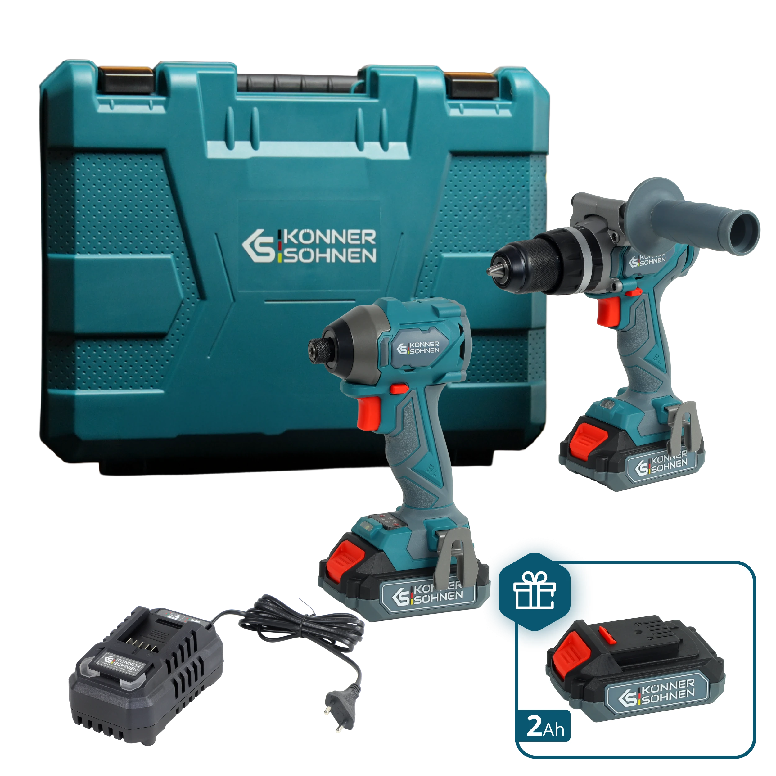 Набір із двох акумуляторних інструментів Konner&Sohnen KS IDISD 20V SET 2 PLUS 20В шурупокрут-дриль