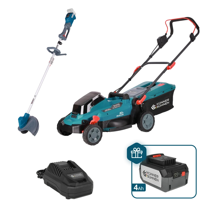 Набір із двох акумуляторних інструментів Konner&Sohnen KS 33LM-BCT20V-SET 20В газонокосарка KS 33LM-