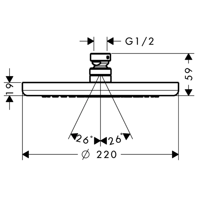 Croma 220 Верхній душ - 2