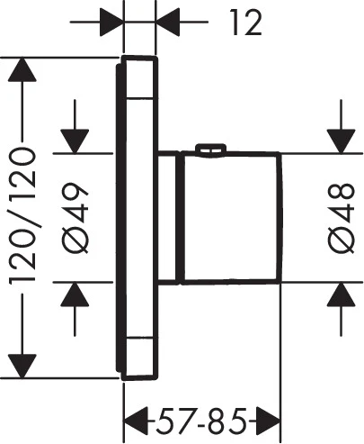 Axor Citterio E Термостат 12 x 12, прихований монтаж, хром - 2