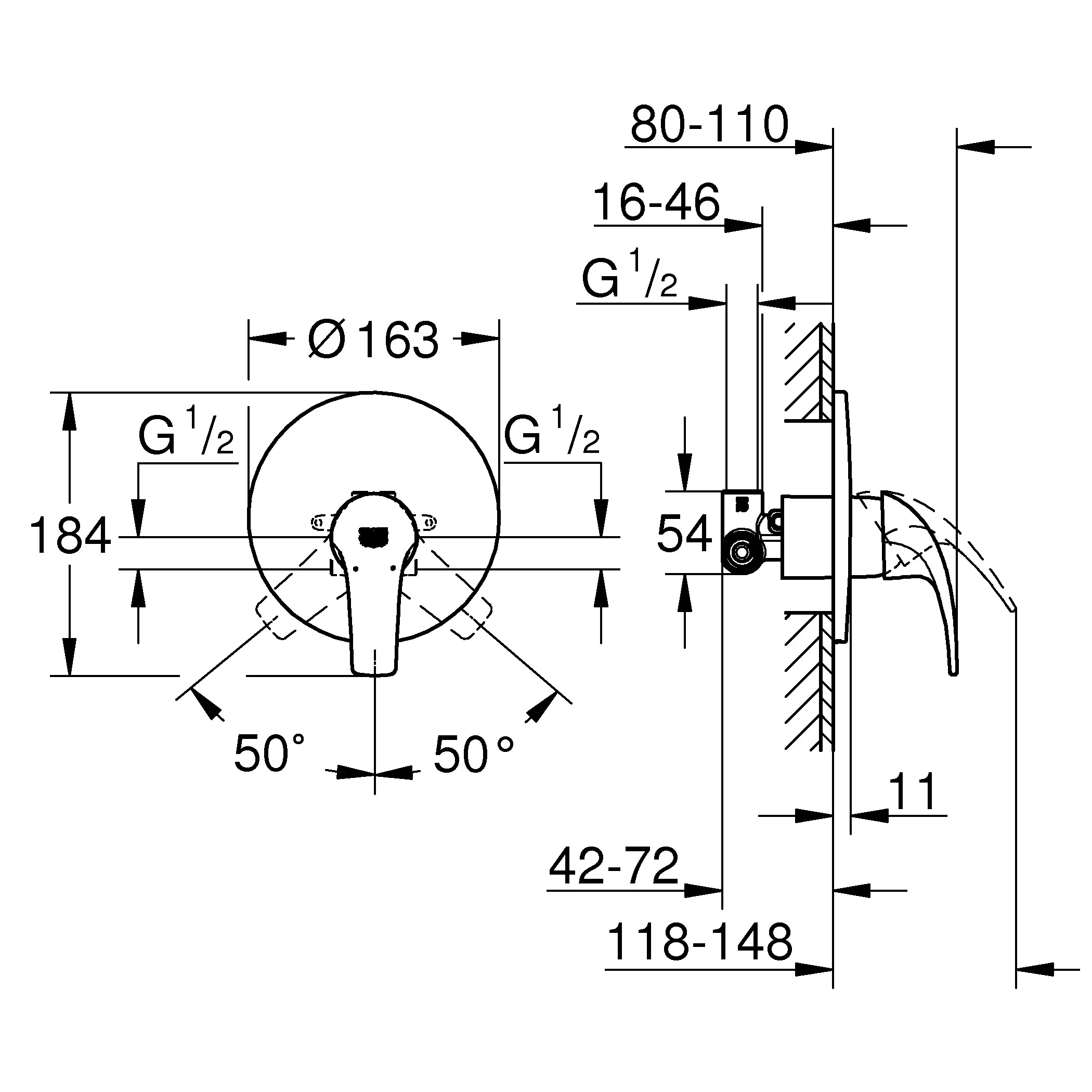 Змішувач для душа GROHE START 29114000 - 2