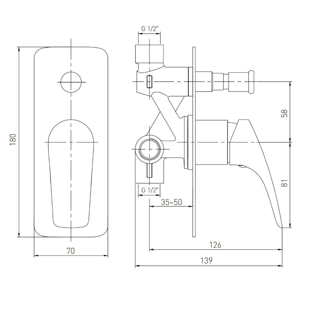 ORLANDO змішувач прихованого монтажу, 2-F, cromo - 2