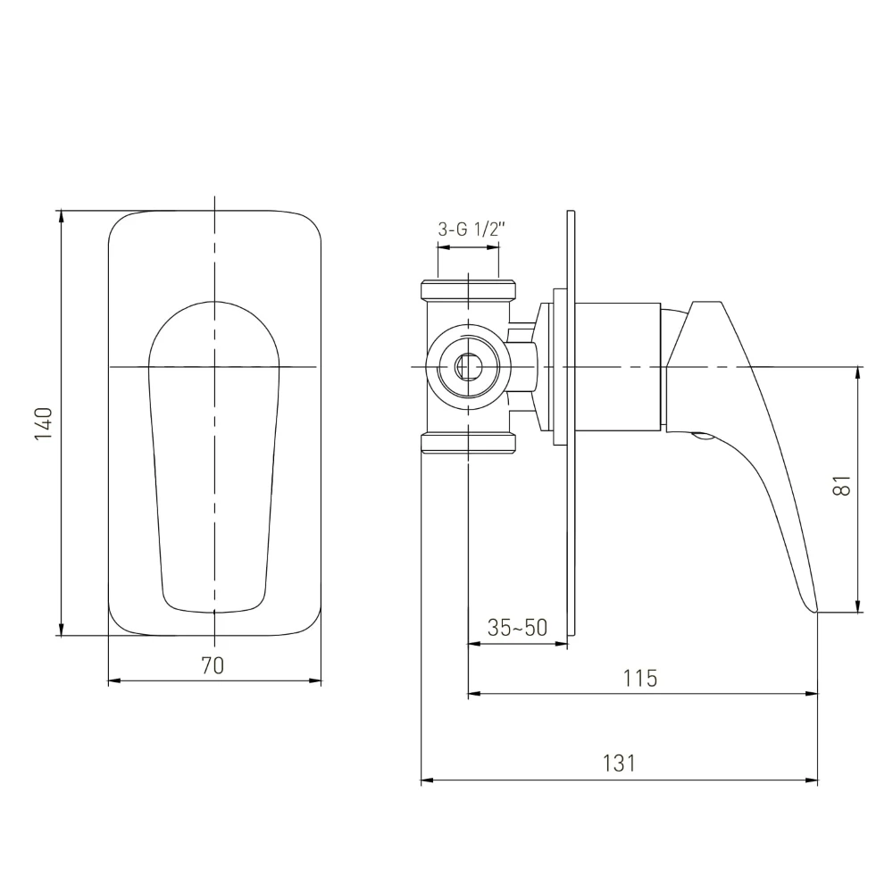 ORLANDO змішувач прихованого монтажу, 1-F, cromo - 2