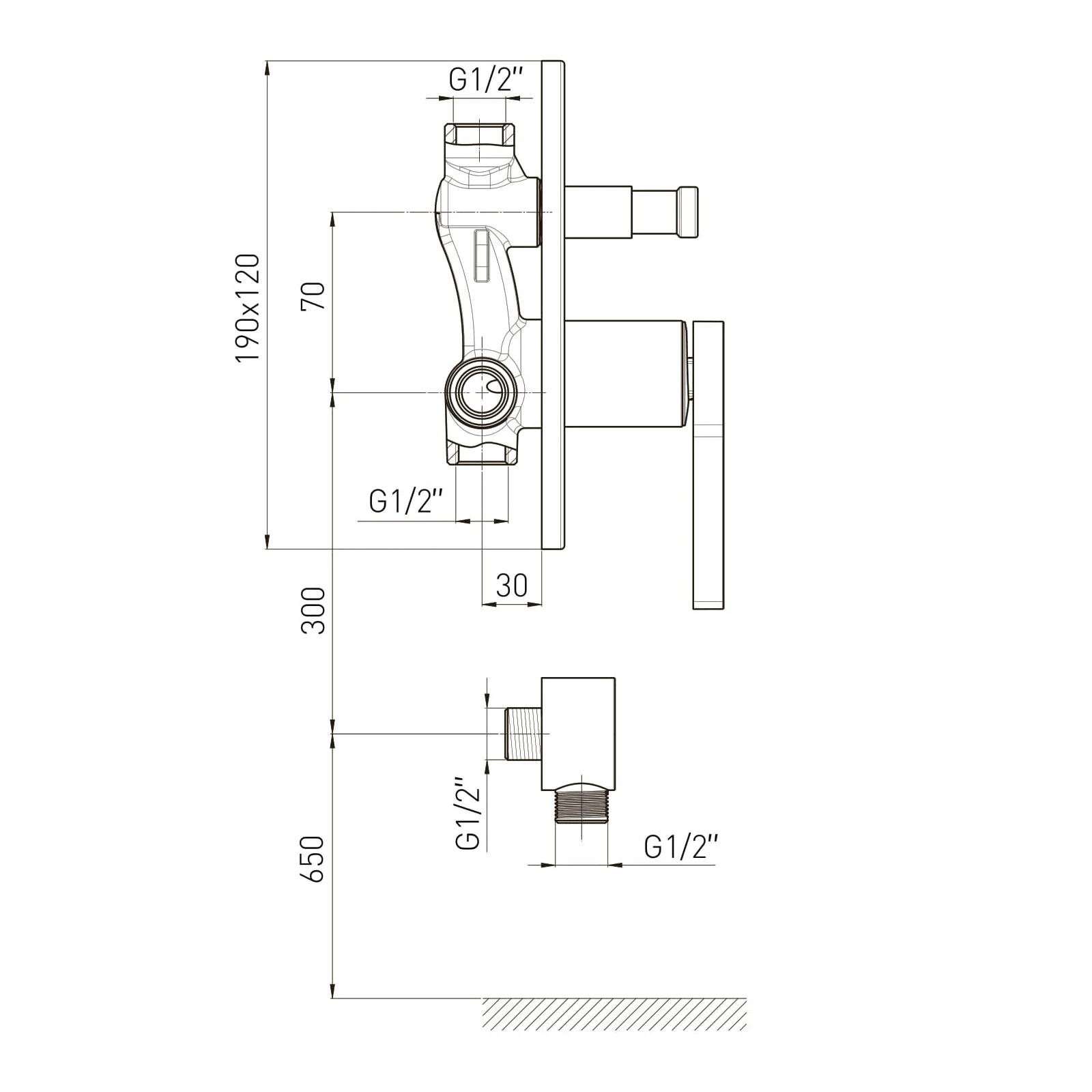 MORA змішувач прихованого монтажу, 1-F, cromo - 2