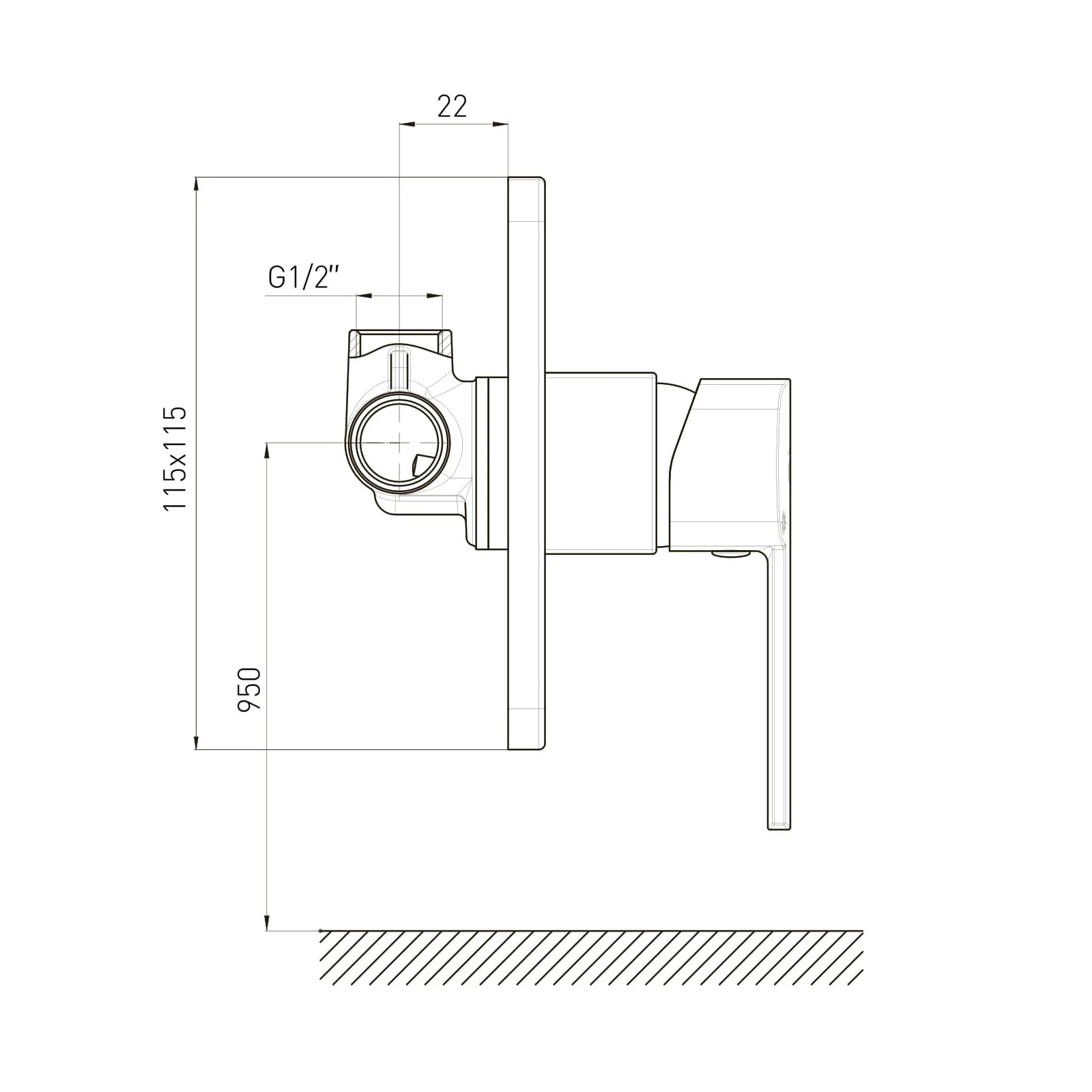 SOTA змішувач прихованого монтажу, 1-F, cromo - 2
